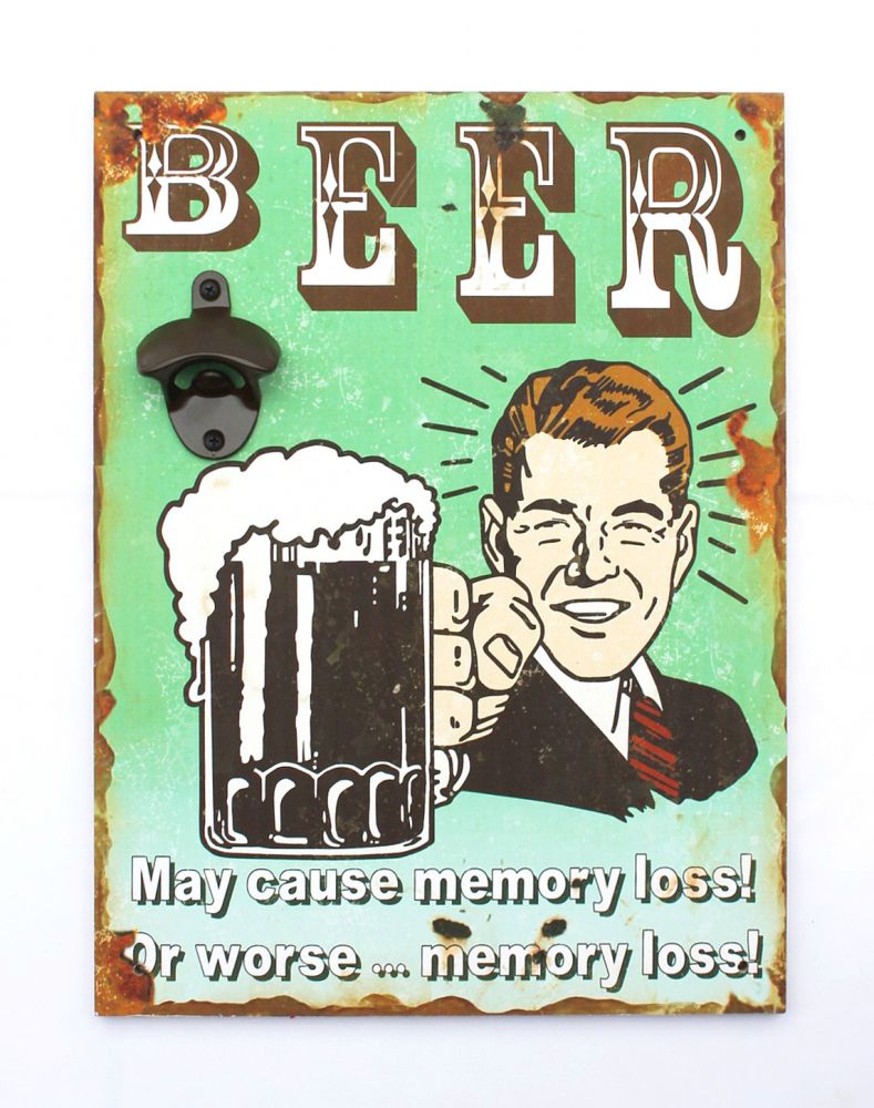 Wandbild Beer mit Flaschenöffner 40cm Bieröffner 21261 Grün Wandflaschenöffner Öffner
