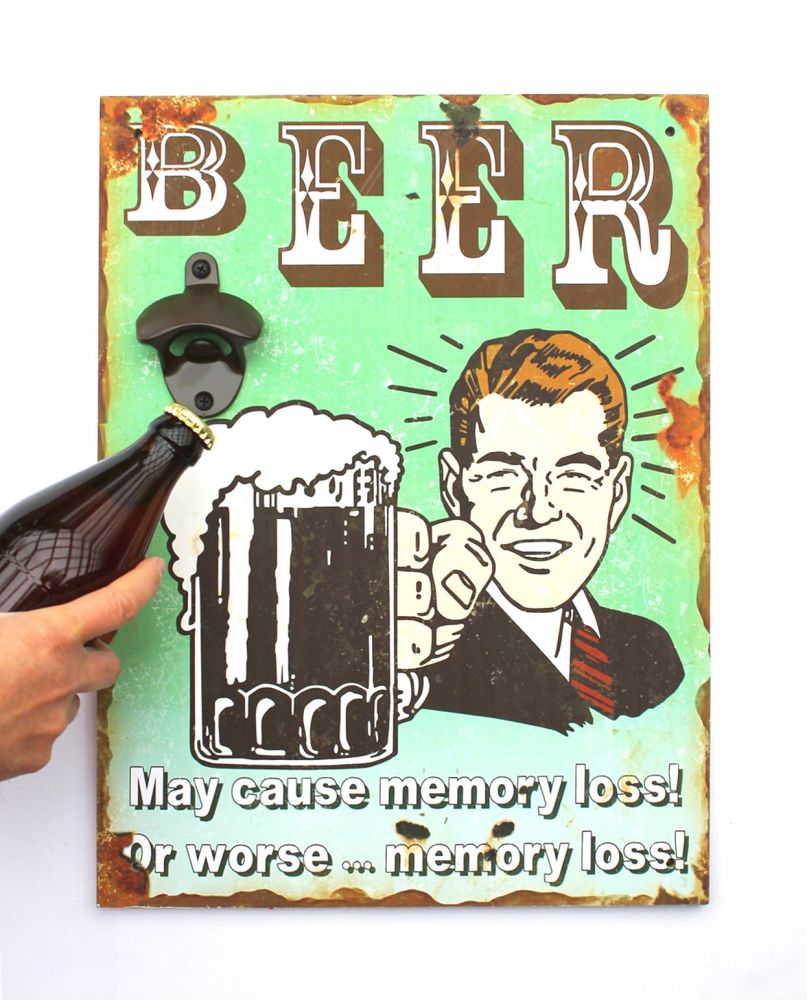 Wandbild Beer mit Flaschenöffner 40cm Bieröffner 21261 Grün Wandflaschenöffner Öffner