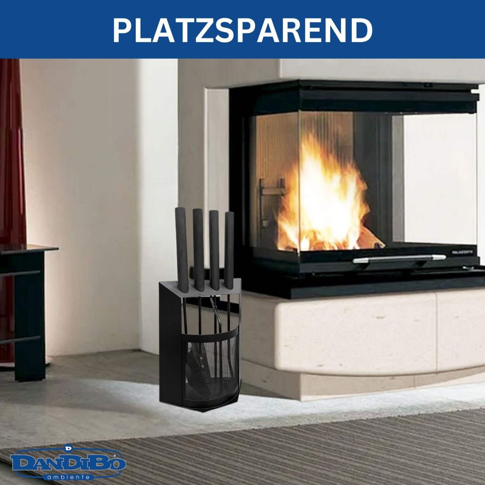 DanDiBo Kaminbesteck Schwarz Modern 5 Teilig Set 96616 Kaminset Kamingarnitur Ofenbesteck