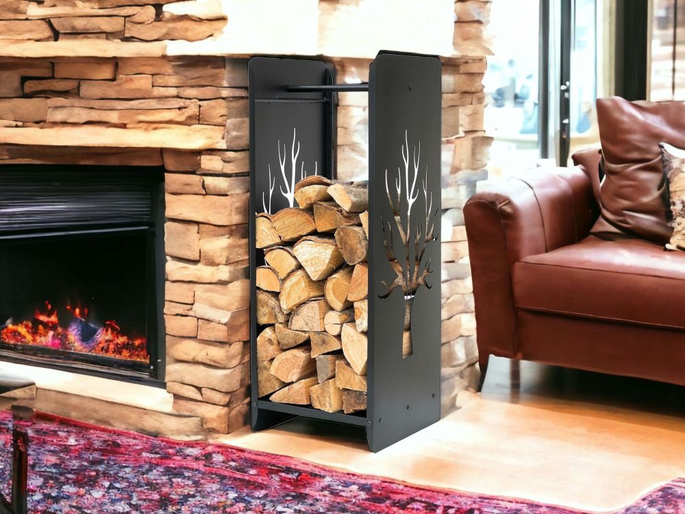 Firewood rack 10-1470 Fireplace wood rack 100 cm Wood basket Fireplace wood holder Wood rack