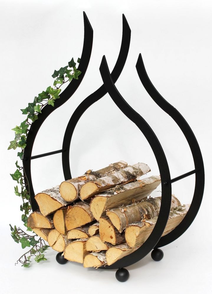 Kaminholzregal Flamme Kaminholzständer 78 cm Holzkorb Kaminholzhalter Holzregal