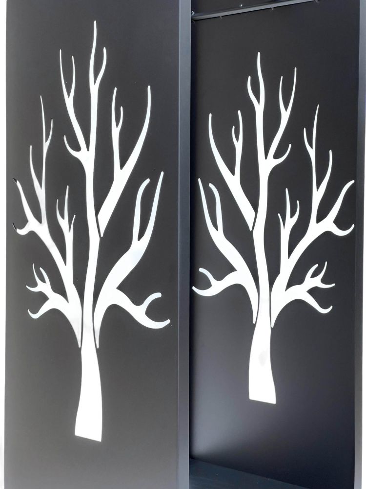 DanDiBo Kaminholzregal Innen Metall Schwarz 100 cm Kaminholzständer 96428 Brennholzregal Schmal Kaminholzhalter