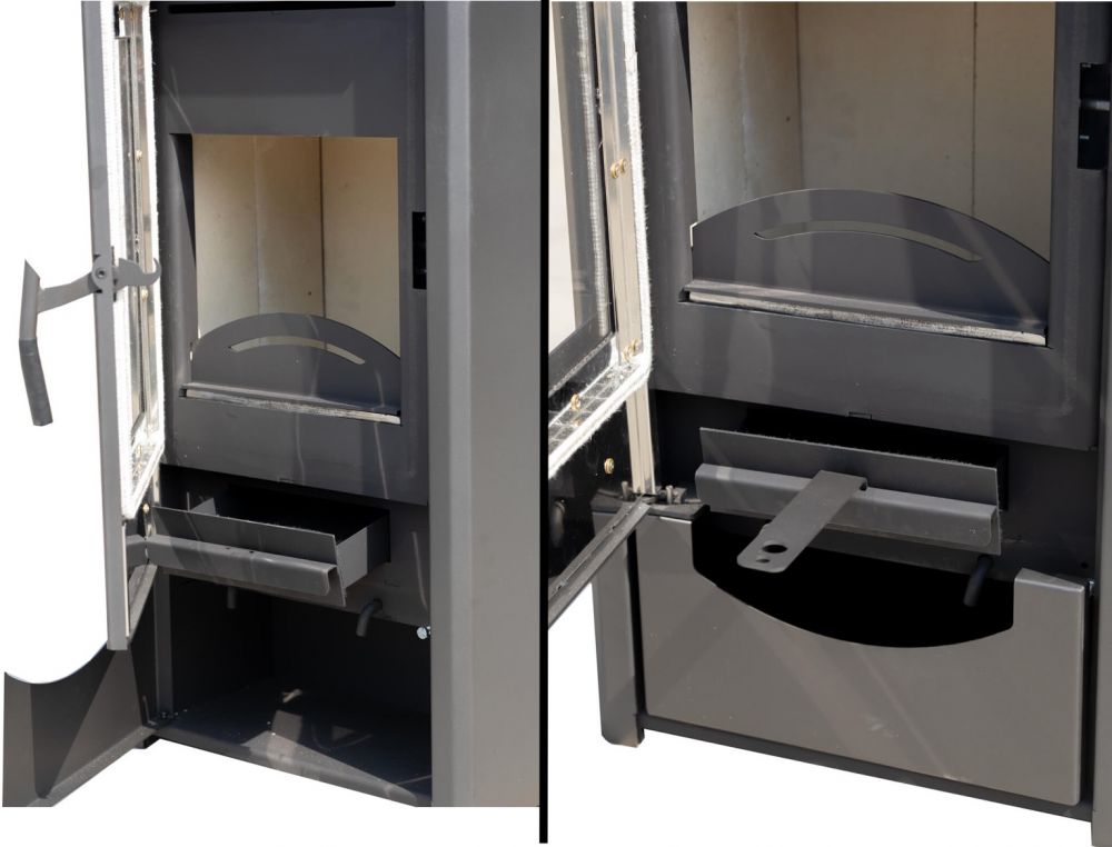 EEK A ABC Quadro Inox wood-burning stove 9.5 kW with multiple occupancy Fireplace Stove Wood-burning stove Workshop stove Heating stove