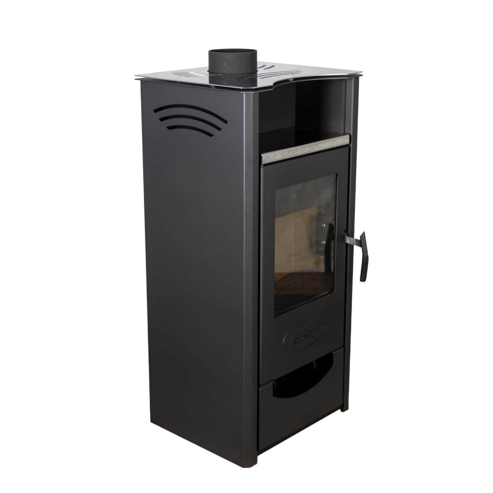 EEK A ABC Quadro Inox wood-burning stove 9.5 kW with multiple occupancy Fireplace Stove Wood-burning stove Workshop stove Heating stove