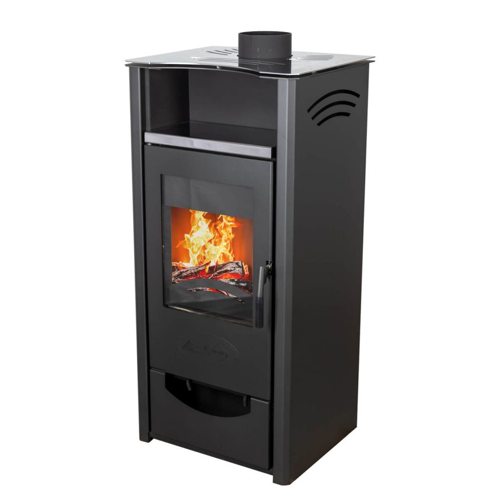 EEK A ABC Quadro Inox wood-burning stove 9.5 kW with multiple occupancy Fireplace Stove Wood-burning stove Workshop stove Heating stove