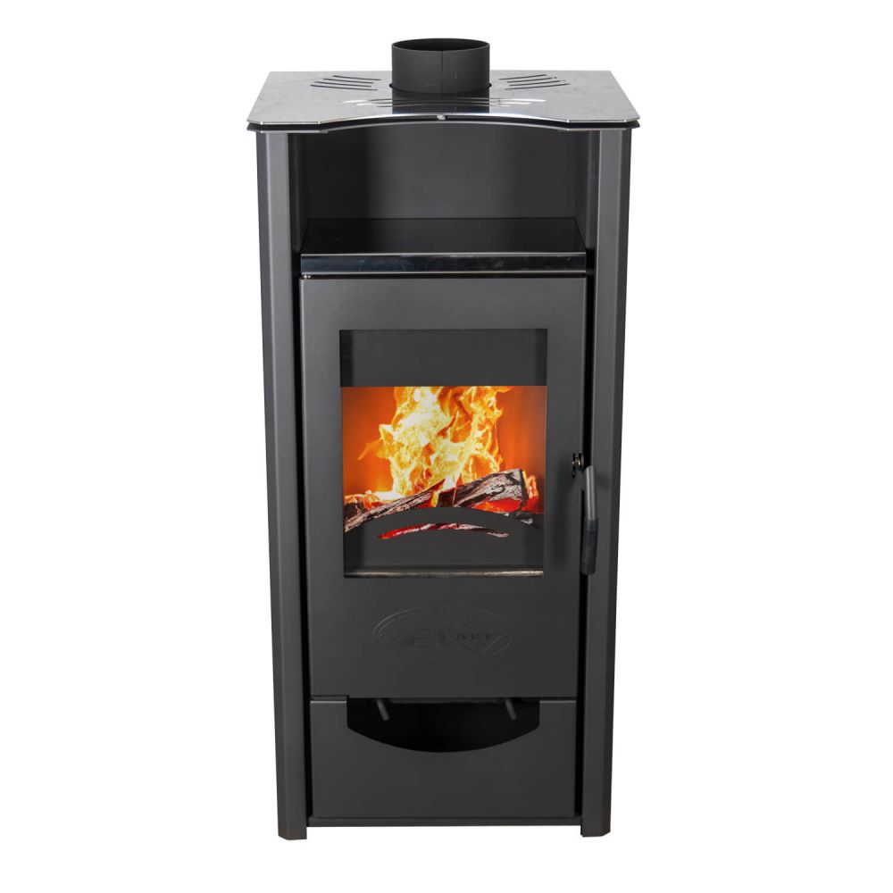 EEK A ABC Quadro Inox wood-burning stove 9.5 kW with multiple occupancy Fireplace Stove Wood-burning stove Workshop stove Heating stove
