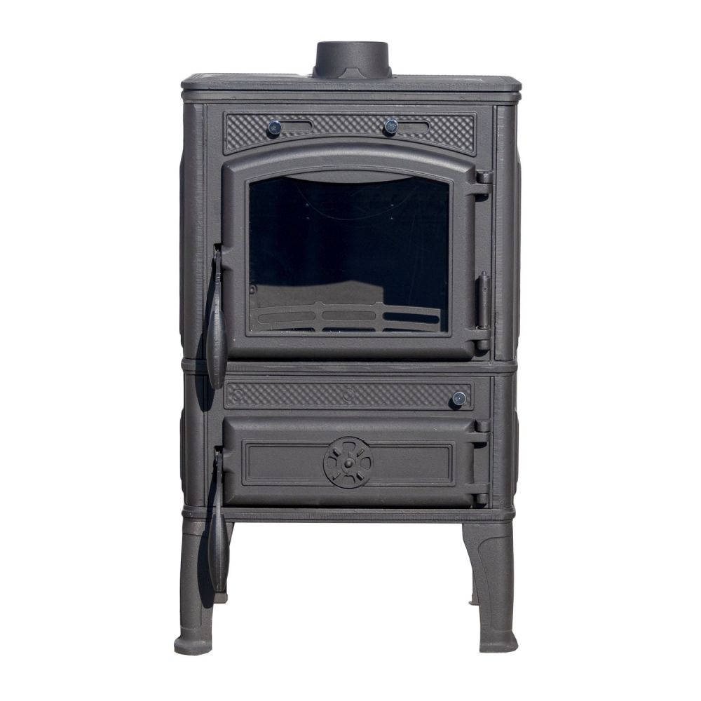 Kaminofen Gusseisen Herdplatte Kochfeld Ofen Antik Holz Guca Lava Holzofen Klein 12,5 kW Kamin Gusseisenofen Dauerbrandofen Werkstattofen Hüttenofen Heizofen
