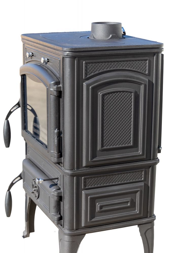 Kaminofen Gusseisen Herdplatte Kochfeld Ofen Antik Holz Guca Lava Holzofen Klein 12,5 kW Kamin Gusseisenofen Dauerbrandofen Werkstattofen Hüttenofen Heizofen