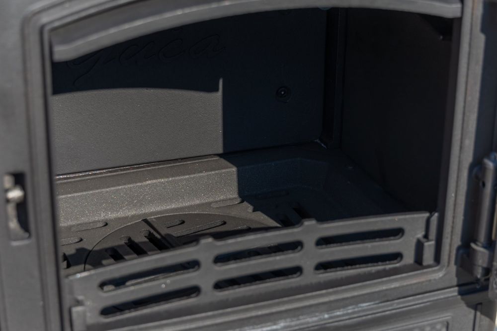 Kaminofen Gusseisen Herdplatte Kochfeld Ofen Antik Holz Guca Lava Holzofen Klein 12,5 kW Kamin Gusseisenofen Dauerbrandofen Werkstattofen Hüttenofen Heizofen