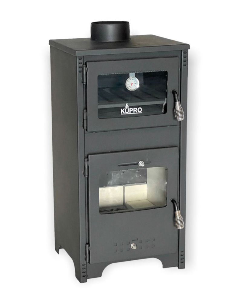 Kaminofen mit Backfach und Herdplatte Ever 2 Holzofen 7,85 kW Kamin Ofen Holz Werkstattofen Hüttenofen Heizofen