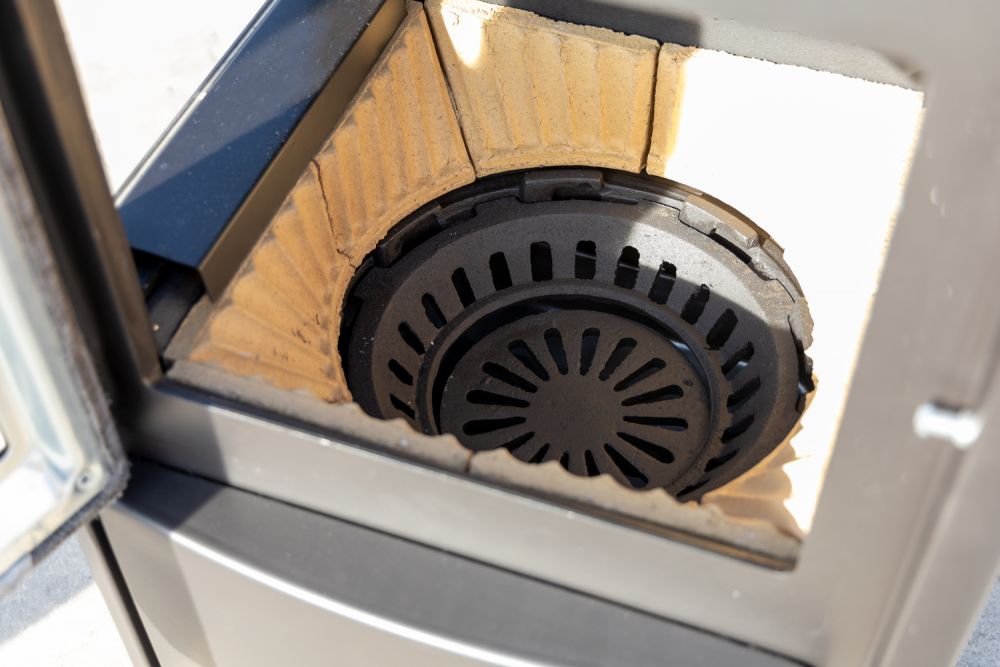 EEK A wood-burning stove with baking compartment hob panoramic fireplace three-sided glass Teba TKS 19 wood-burning stove 12 kW fireplace stove wood-burning cooker hob kitchen stove