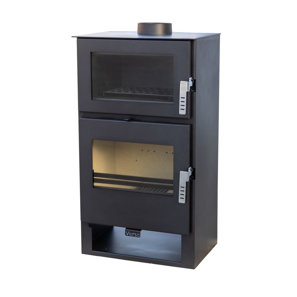 Kaminofen mit Backfach Verso F Holzofen 9 kW Kamin Ofen Holz Mehrfachbelegung Heizofen Holzofen