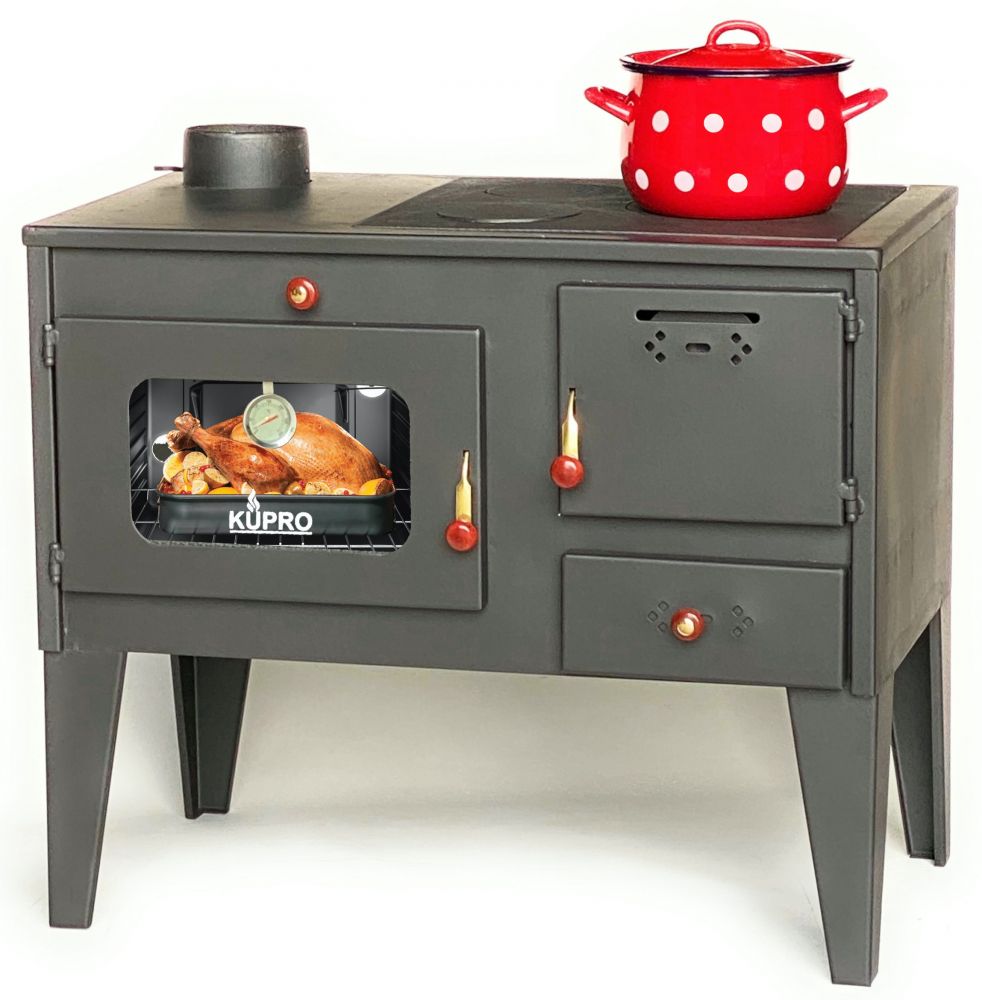 Gartenofen Küche Outdoor Ofen Holz Außenkamin Kaminofen mit Backfach und Herdplatte 93933 Kamin Garten 7,5 kW