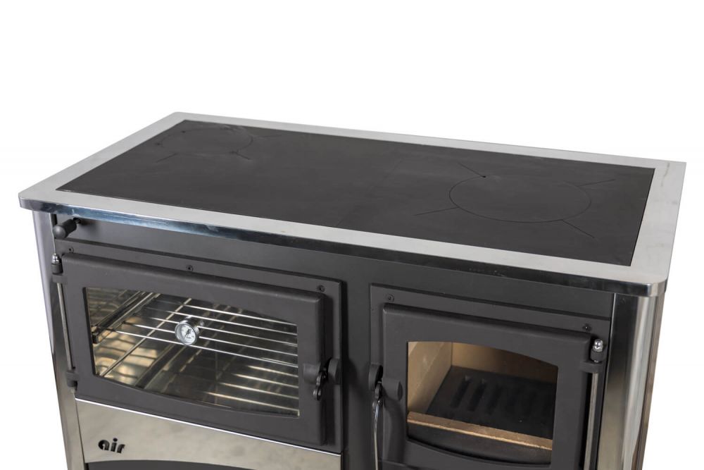 EEK A fireplace stove with baking compartment and stovetop ABC Concept 2 Air Left multi-use wood-burning stove 11.6 kW fireplace stove wood workshop stove Swedish stove cabin stove heating stove wood stove