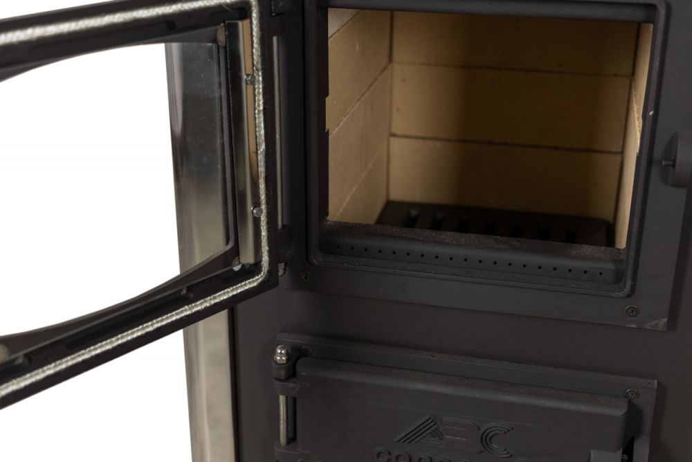 EEK A Kaminofen mit Backfach und Herdplatte ABC Concept 2 Air Mini Mehrfachbelegung Holzofen 10 kW Kamin Ofen Holz Werkstattofen Schwedenofen Hüttenofen Heizofen Holzofen