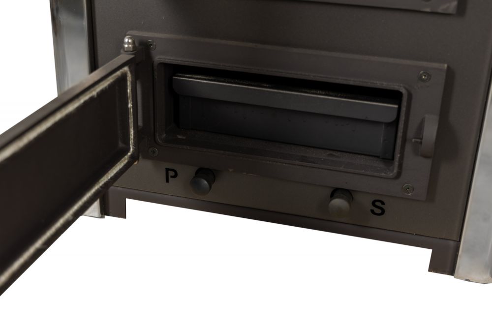 EEK A Kaminofen mit Backfach und Herdplatte ABC Concept 2 Air Mini Mehrfachbelegung Holzofen 10 kW Kamin Ofen Holz Werkstattofen Schwedenofen Hüttenofen Heizofen Holzofen