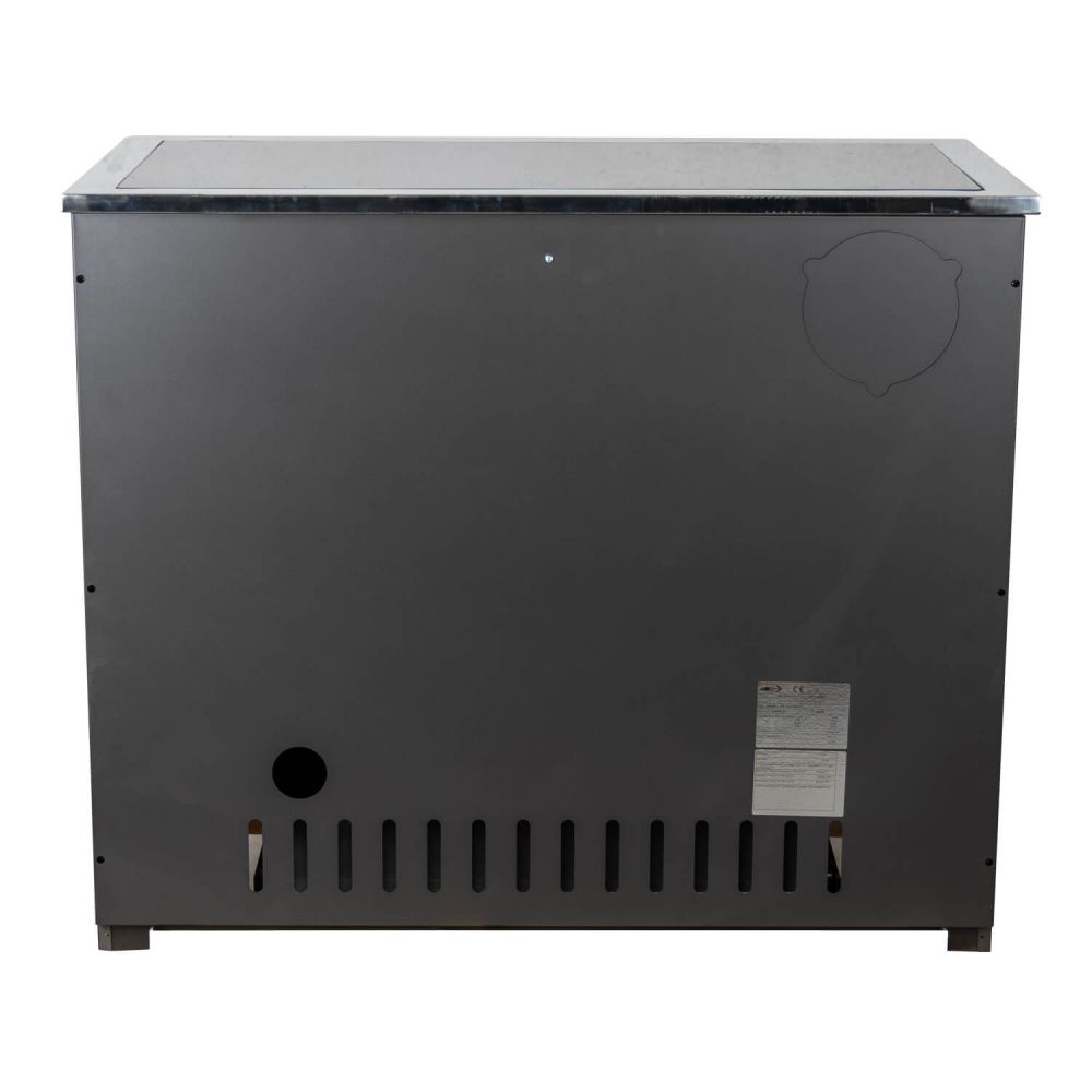 EEK A Kaminofen mit Backfach und Herdplatte mit Glaskeramik ABC Concept 2 Air Links Mehrfachbelegung Holzofen 11,6 kW Kamin Ofen Holz Werkstattofen Schwedenofen Hüttenofen Heizofen Holzofen