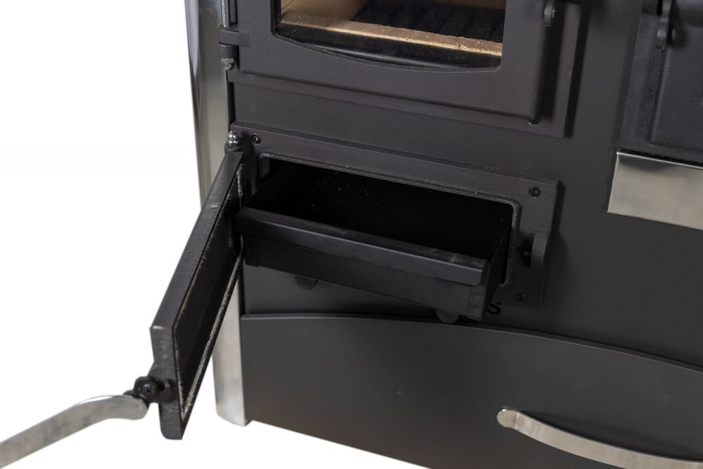 EEK A Kaminofen mit Backfach und Herdplatte mit Glaskeramik ABC Concept 2 Air Rechts Mehrfachbelegung Holzofen 11,6 kW Kamin Ofen Holz Werkstattofen Schwedenofen Hüttenofen Heizofen Holzofen