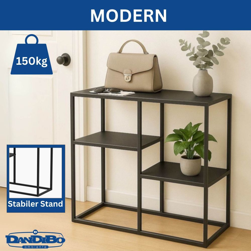 DanDiBo Console Table Narrow Metal Modern 80x80x26 cm Sideboard End Table 96634 Storage Table Hallway Table Sofa Table