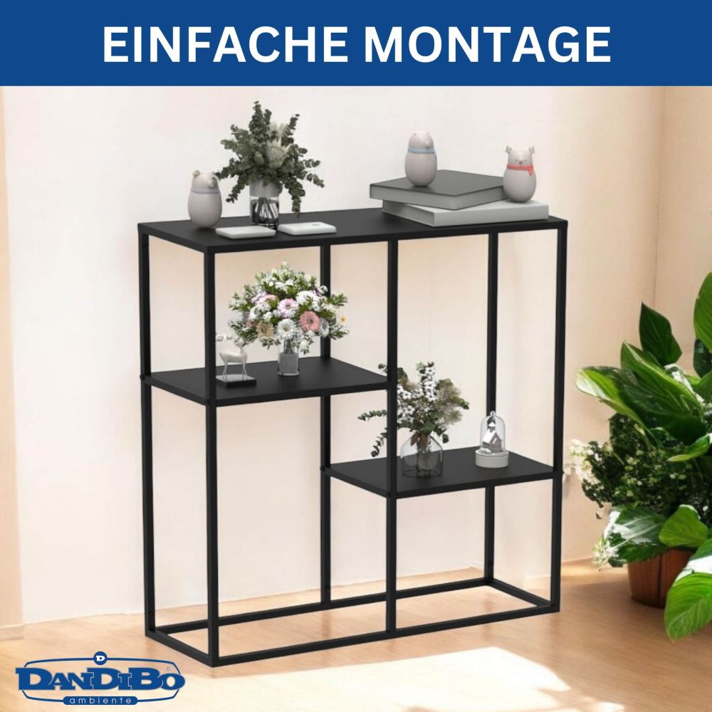 DanDiBo Console Table Narrow Metal Modern 80x80x26 cm Sideboard End Table 96634 Storage Table Hallway Table Sofa Table