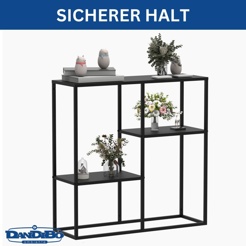 DanDiBo Console Table Narrow Metal Modern 80x80x26 cm Sideboard End Table 96634 Storage Table Hallway Table Sofa Table