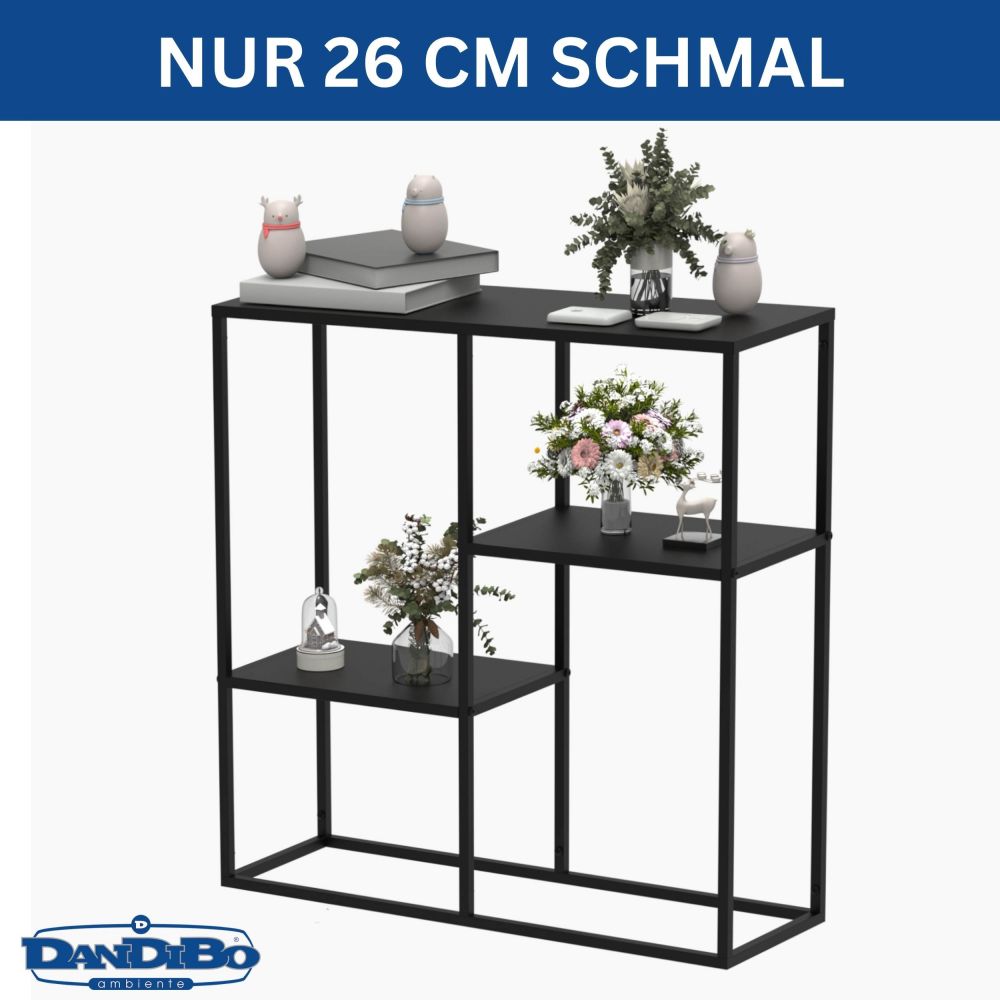 DanDiBo Console Table Narrow Metal Modern 80x80x26 cm Sideboard End Table 96634 Storage Table Hallway Table Sofa Table
