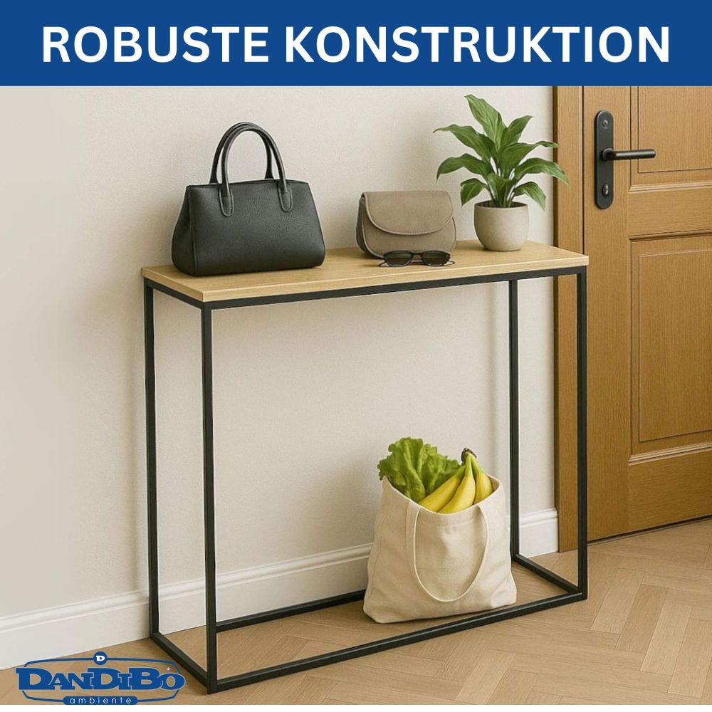 DanDiBo Konsolentisch Schmal Metall Modern 100x80x30 cm Sideboard Beistelltisch 96636 Ablagetisch Flurtisch Sofatisch
