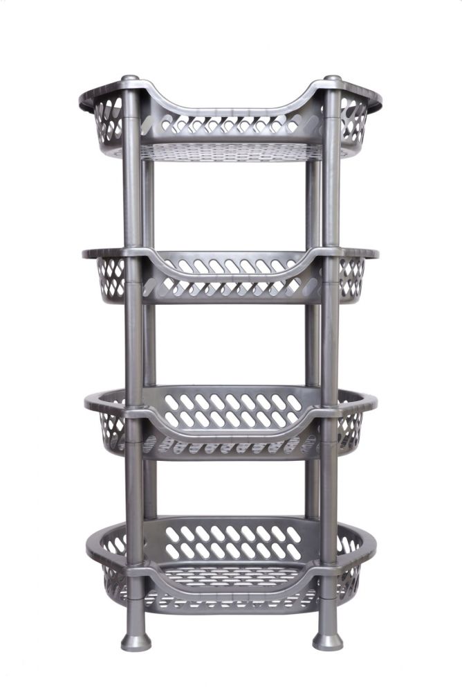 DanDiBo Küchenregal stapelbar Kunststoff Obstregal 93872 Küchenkorb Stapelkorb Gemüsekiste Gemüseregal Grau Stapelregal Stapelbox Küche