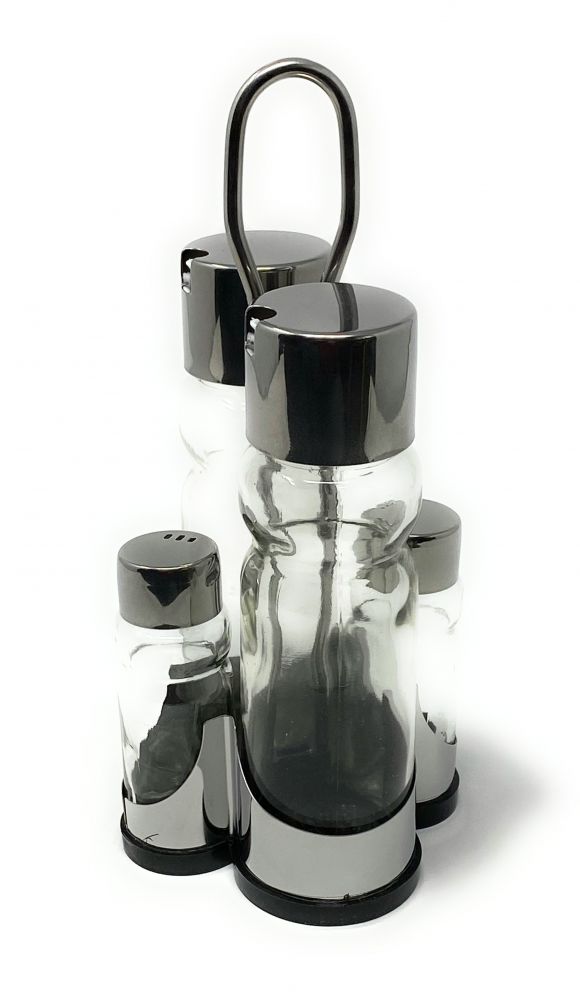 Vinegar and oil dispenser glass salt pepper set stainless steel 210 silver glass oil dispenser