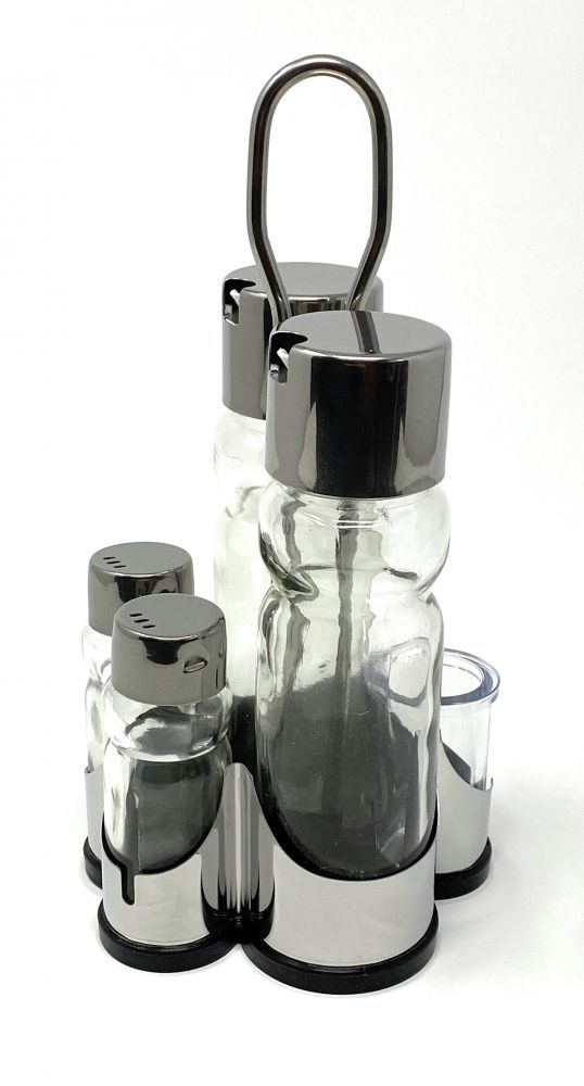 Vinegar and oil dispenser glass salt pepper toothpick set stainless steel 250 silver glass oil dispenser