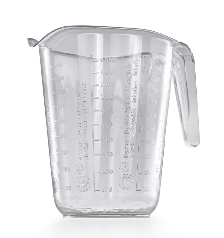 Messbecher 1l Kunststoff Transparent Messkanne Füllvolumen 1 Liter Literbecher