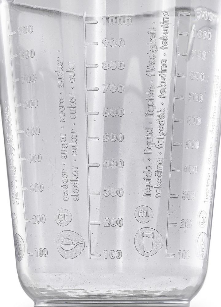Messbecher 1l Kunststoff Transparent Messkanne Füllvolumen 1 Liter Literbecher