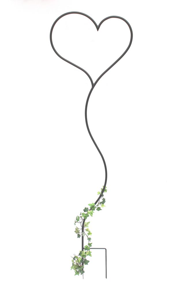 DanDiBo Rankhilfe Herz Kletterhilfe aus Metall 147 cm Bodenstecker Stecker Rankgitter