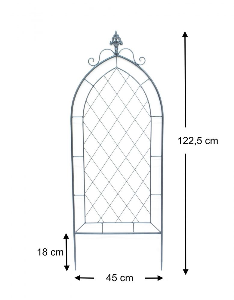 DanDiBo climbing aid metal trellis 120 cm grey 96193 climbing aid ground plug flower holder climbing column