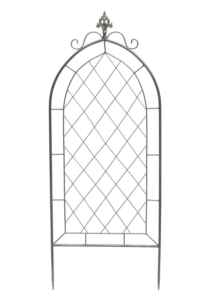 DanDiBo climbing aid metal trellis 120 cm grey 96193 climbing aid ground plug flower holder climbing column