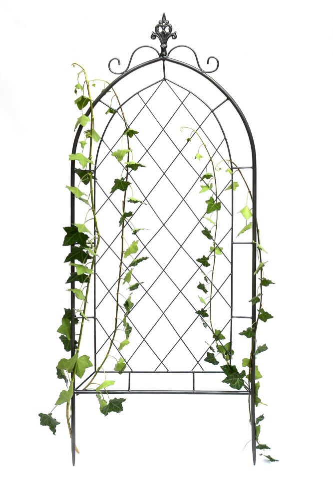 DanDiBo climbing aid metal trellis 120 cm grey 96193 climbing aid ground plug flower holder climbing column