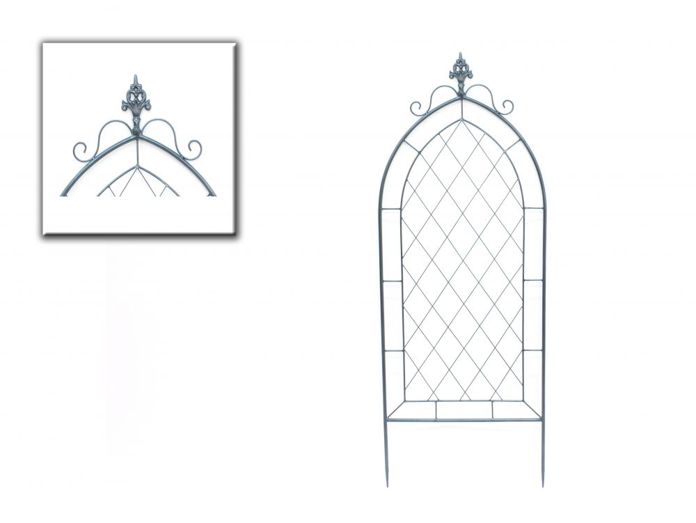 DanDiBo climbing aid metal trellis 120 cm grey 96193 climbing aid ground plug flower holder climbing column