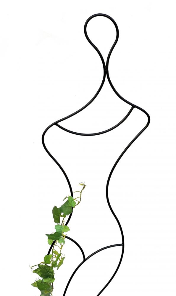 DanDiBo Design Rankhilfe Metall Rankgitter 140 cm Schwarz Frau Gracia Kletterhilfe Bodenstecker Blumenhalter Ranksäule