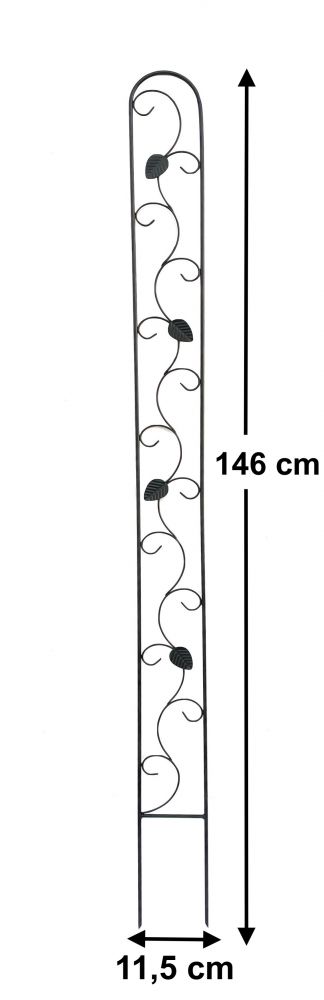 DanDiBo Rankhilfe Metall Rankgitter 140 cm Schwarz Rankstab Kletterhilfe Bodenstecker 96249 Blumenhalter Ranksäule