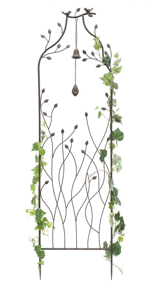 DanDiBo Rankhilfe Metall mit Glocke Rankgitter 170 cm 93994 Kletterhilfe Bodenstecker Blumenhalter Ranksäule