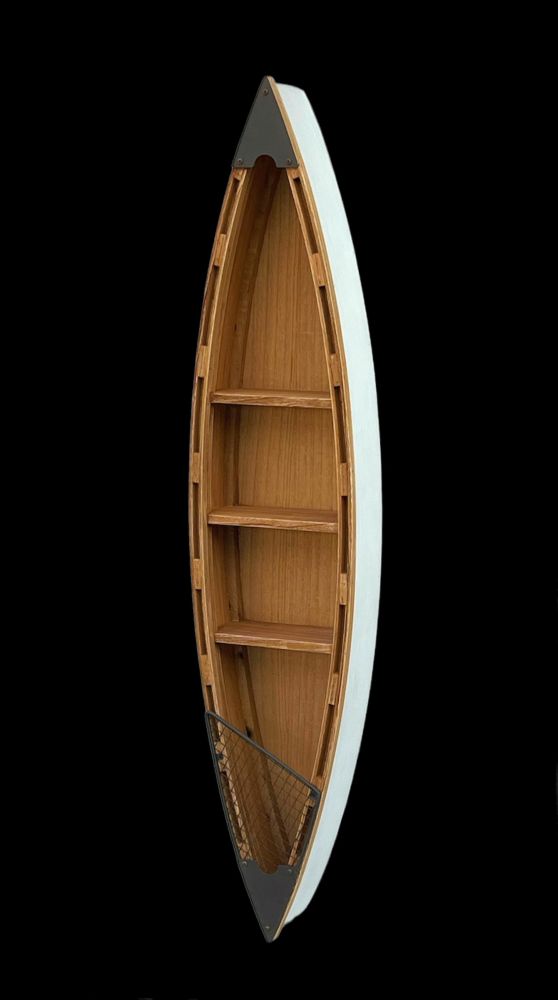 DanDiBo Shelf Boat Wall shelf 120 cm in boat shape made of wood Antique MR83 Maritime boat shelf Bathroom shelf Bathroom cabinet Brown for the wall