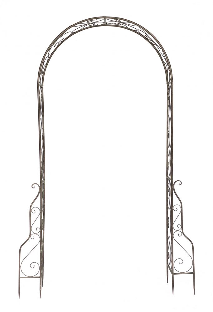 DanDiBo Rosenbogen Metall 254x159 cm Braun 96025 Torbogen Gartentor Eisen Rankhilfe Rankgitter Rundbogen ohne Tür