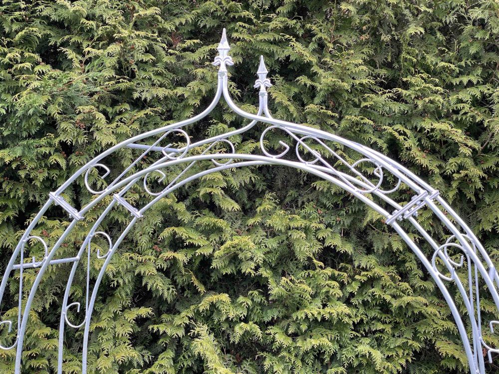 DanDiBo Rosenbogen Metall Verzinkt Breite 140 cm mit Spitze Rundbogen Feuerverzinkt Wetterfest Massiv Volleisen Rankhilfe