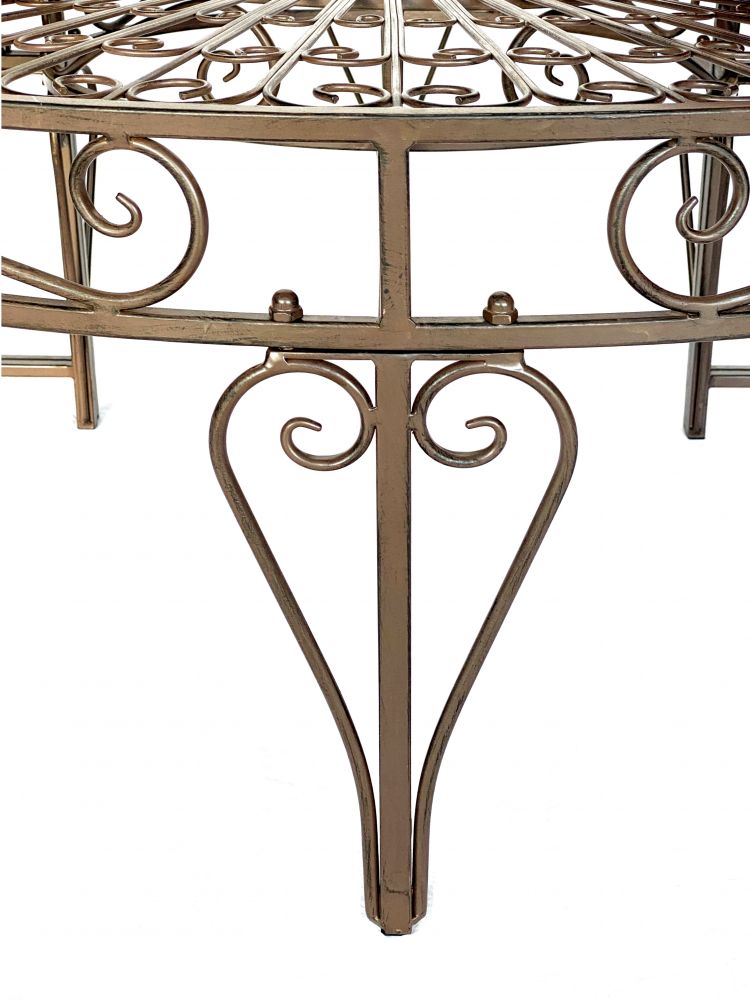 DanDiBo Rundbank Metall wetterfest Braun Ø 135 cm Baumbank 96188 Gartenbank Parkbank Sitzbank