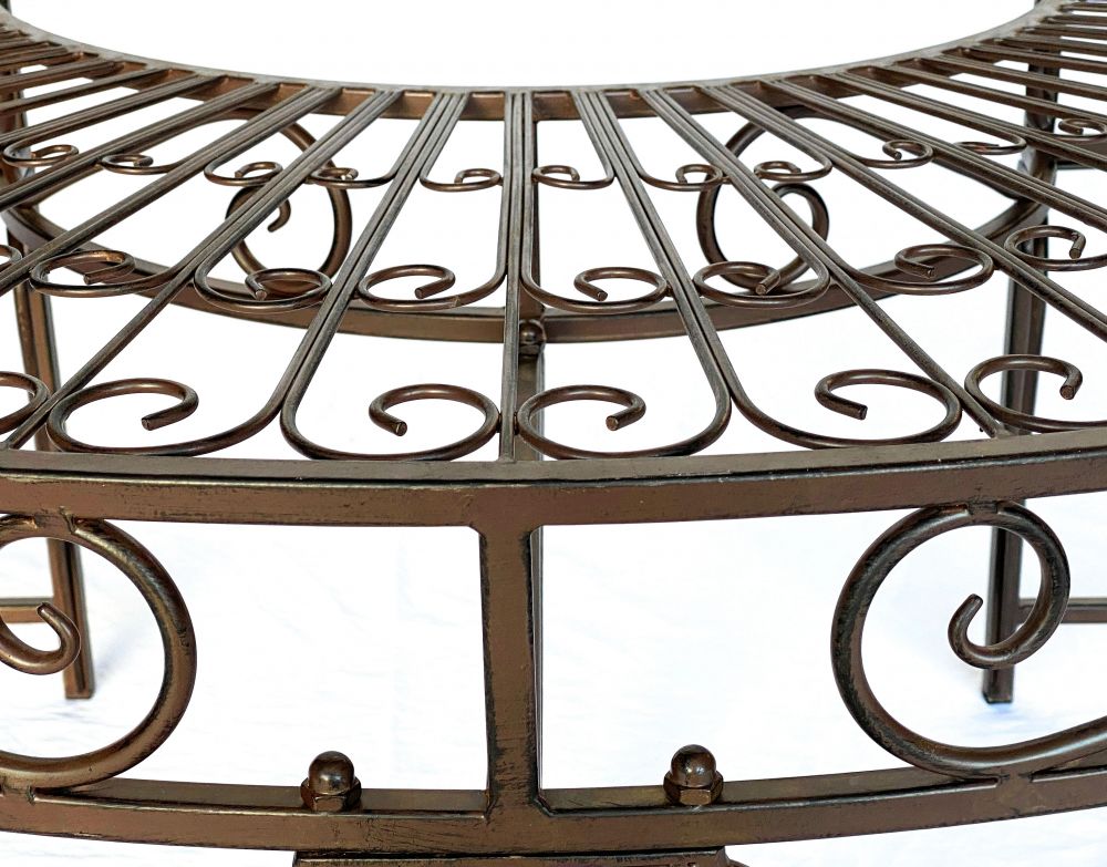 DanDiBo Rundbank Metall wetterfest Braun Ø 135 cm Baumbank 96188 Gartenbank Parkbank Sitzbank