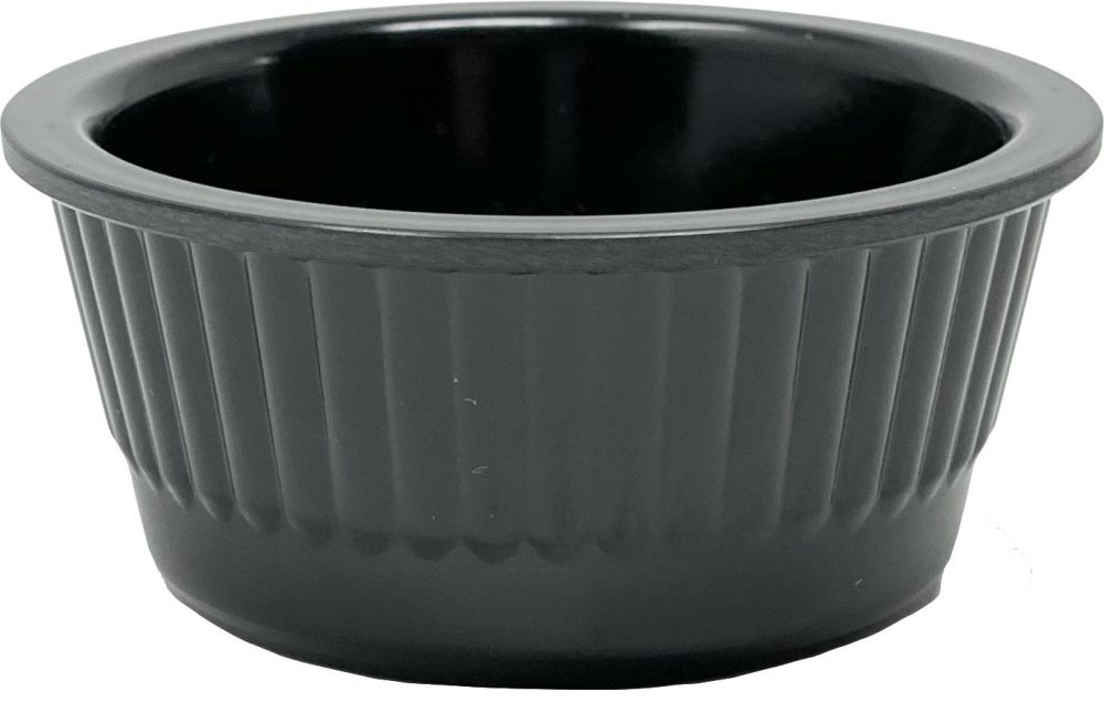 4x Sauce Bowls Set Snack Bowls Black Dip Bowl Round Melamine Bowls 751