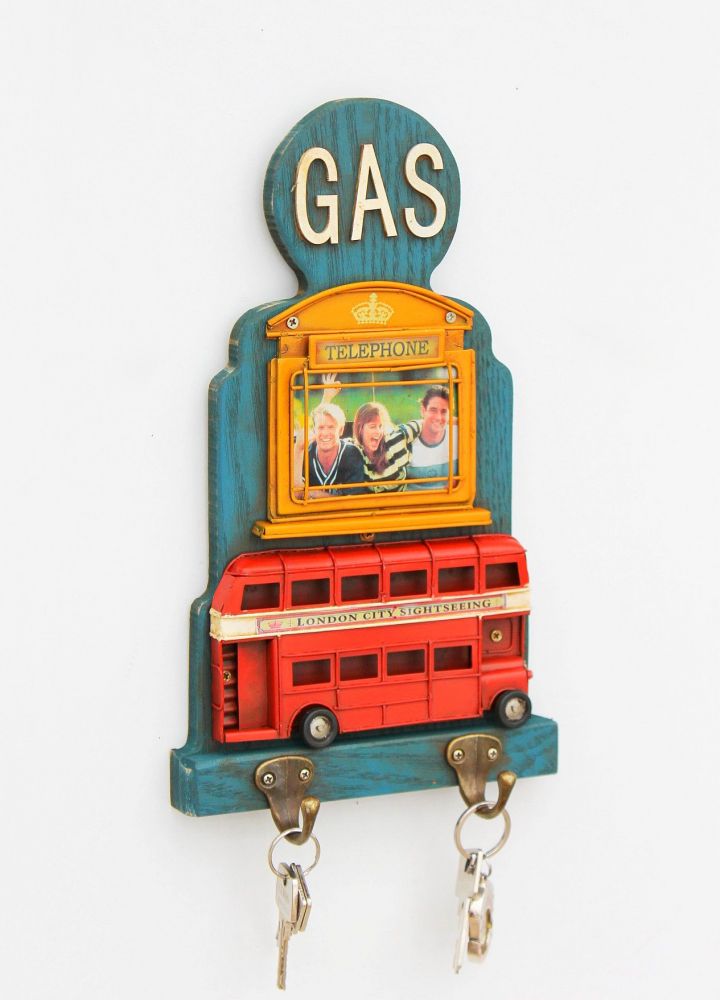 Key hook 22608 Blue 33 cm Key strip with picture frame Wall hook