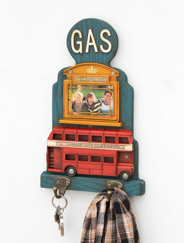 Key hook 22608 Blue 33 cm Key strip with picture frame Wall hook