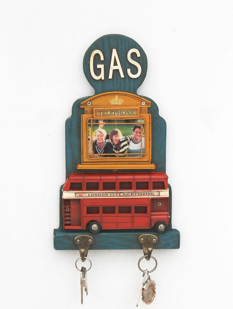 Key hook 22608 Blue 33 cm Key strip with picture frame Wall hook