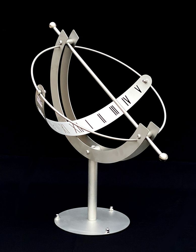 DanDiBo Sundial Stainless steel for the garden 70 cm Stainless steel 96207 with column Adjustable Weatherproof Garden clock Modern metal